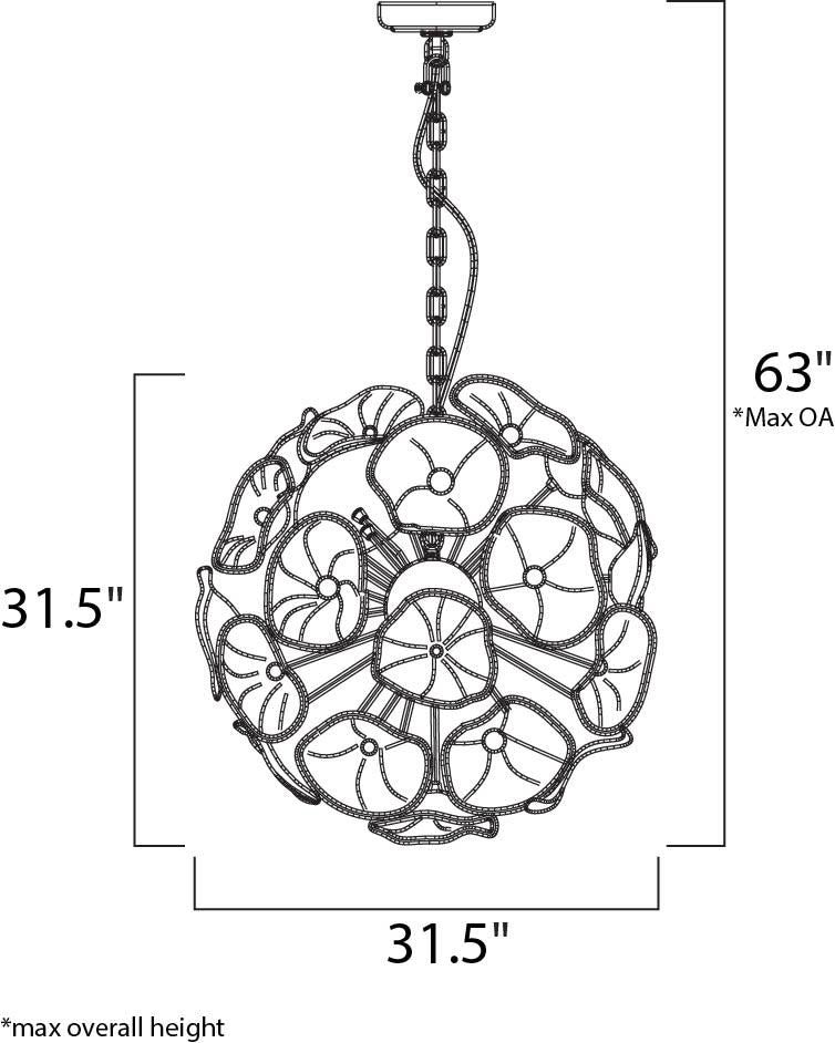ET2 E22096 Fiori 31" 28 Light Pendant - Polished Chrome