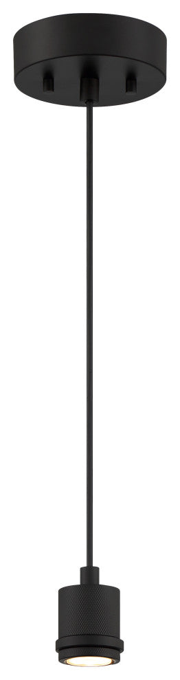Port Nine Stark LED Pendant, Clear Frosted, Dedicated LED, Matte Black