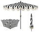 9ft Half Market Umbrella, Scalloped, Crank, Tilt, UV, Black, 108L x 56W x 97H