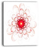 "Full Bloom Fractal Flower in Red" Flower Canvas Wall Art, 12"x20"