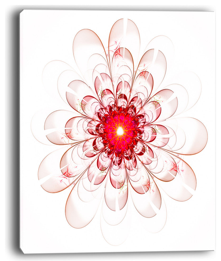 "Full Bloom Fractal Flower in Red" Flower Canvas Wall Art, 12"x20"