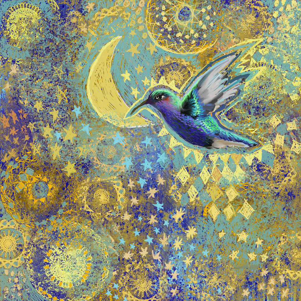 "Hummingbird 2" Painting Print on Canvas
