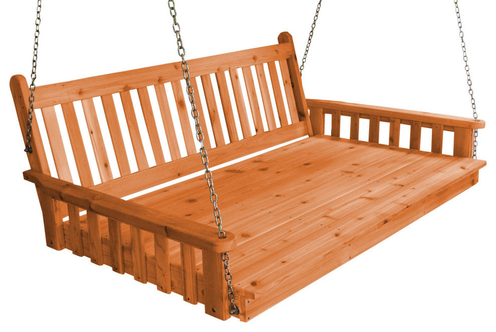 Cedar Traditional English Swingbed, Cedar Stain, 75 Inch