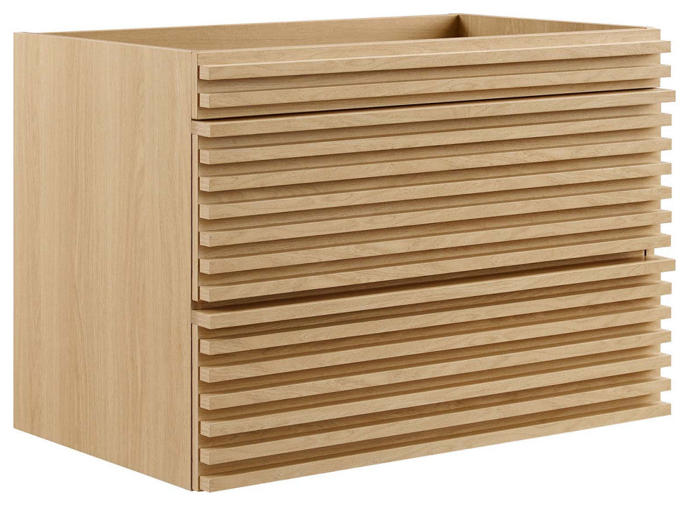 Render 30" Wall-Mount Bathroom Vanity, Oak