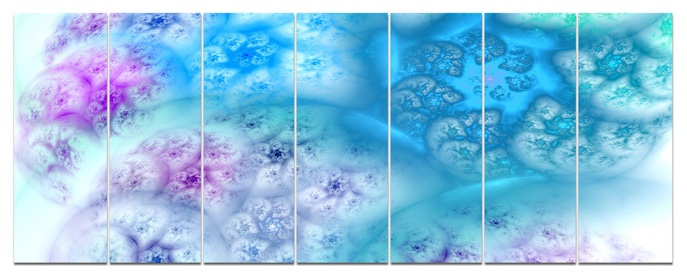 Clear Blue Magic Stormy Sky, Abstract Canvas Art Print, 83"x32", 7 Panels