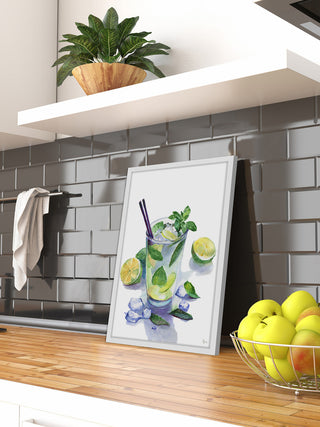 "Lime Mojito" Framed Painting Print, 12"x18"