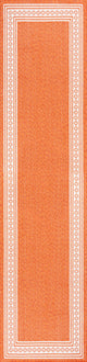 Lucia Classic Diamond Border Indoor/Outdoor Area Rug, Orange/Cream, 2x8