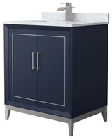 Marlena 30" Dark Blue Single Vanity, Top, Nickel Trim