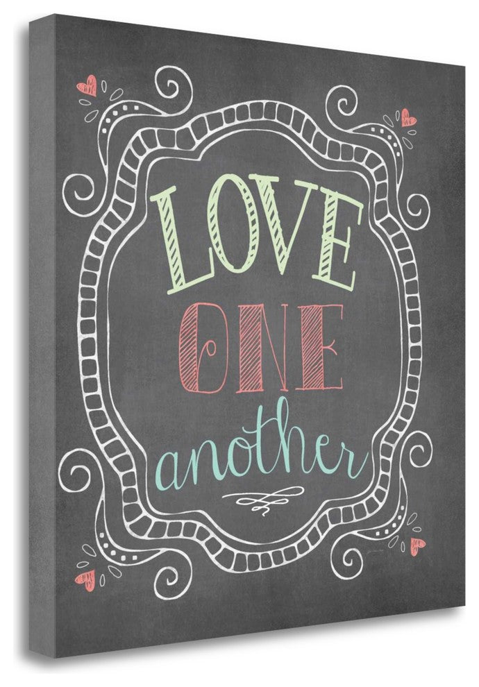"Love One Another - Chalk" By Jo Moulton, Giclee Print on Gallery Wrap Canvas
