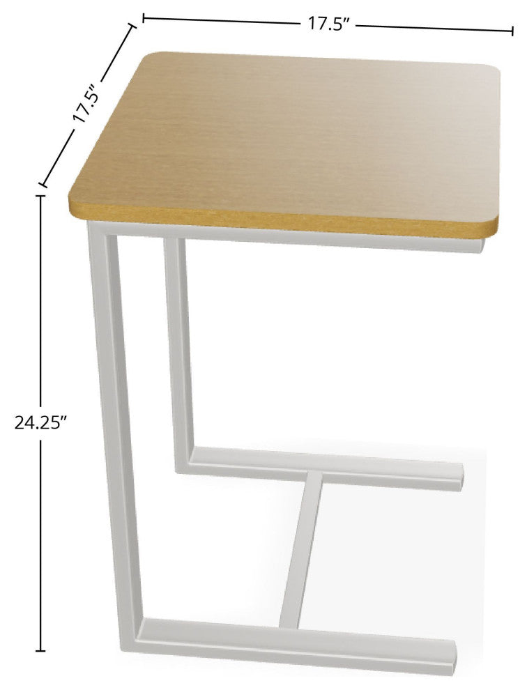 17.5" Square Rustic Outdoor End Table, Snow