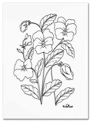 KCDoodleArt 'Simple Flower Doodle 3' Canvas Art, 24"x32"