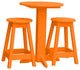 Poly Lumber Bistro Set, Orange, Round