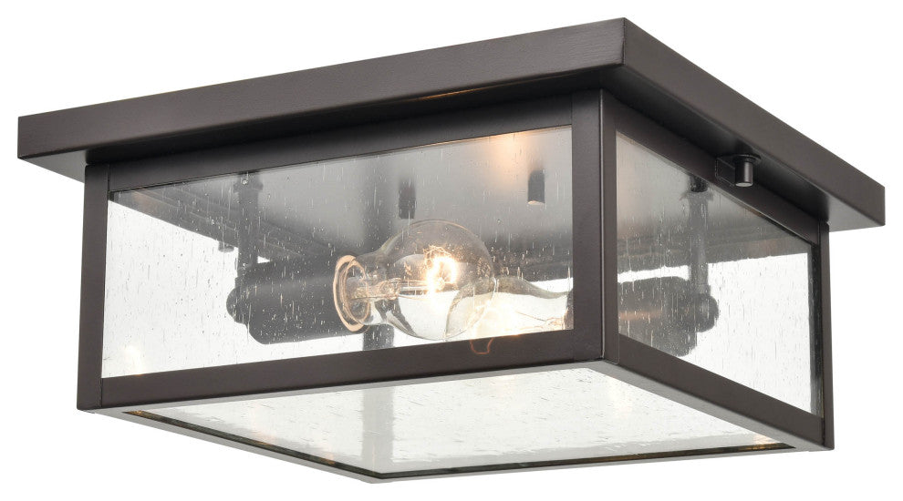 2 Light 12" Powder Coat Bronze Outdoor