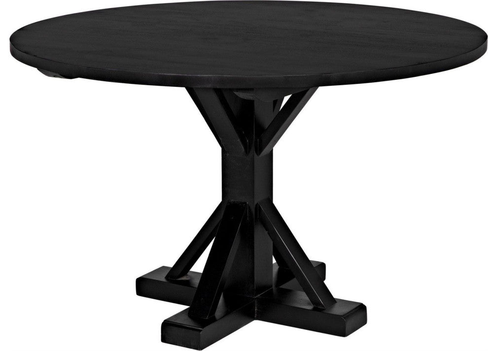 Elegant Mahogany Criss-Cross Round Table