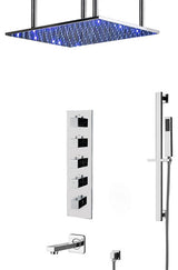 Fontana 20" Thermostatic Rainfall Mist Shower System & Handheld Shower, Chrome