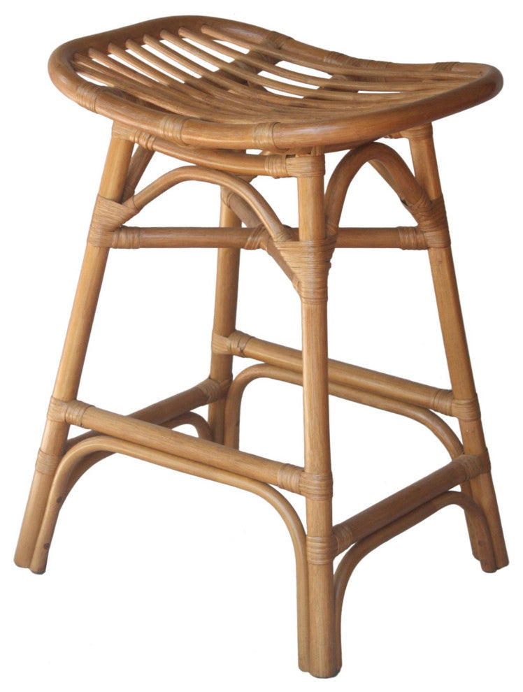 Damara Rattan Counter Stool, Canary Brown