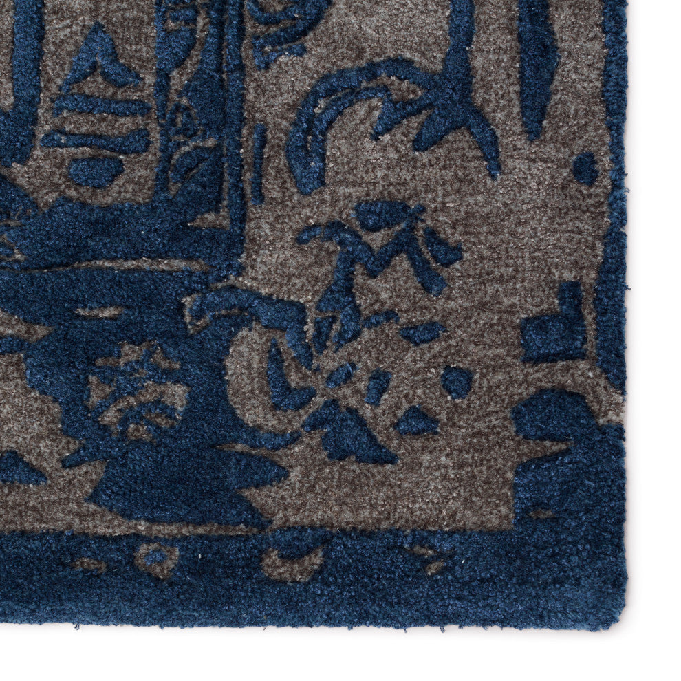 Alvea Handmade Medallion Blue/ Gray Area Rug 10'X14'