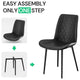 Beige Dining Chairs in Faux Leather with Soft Cushion, Black