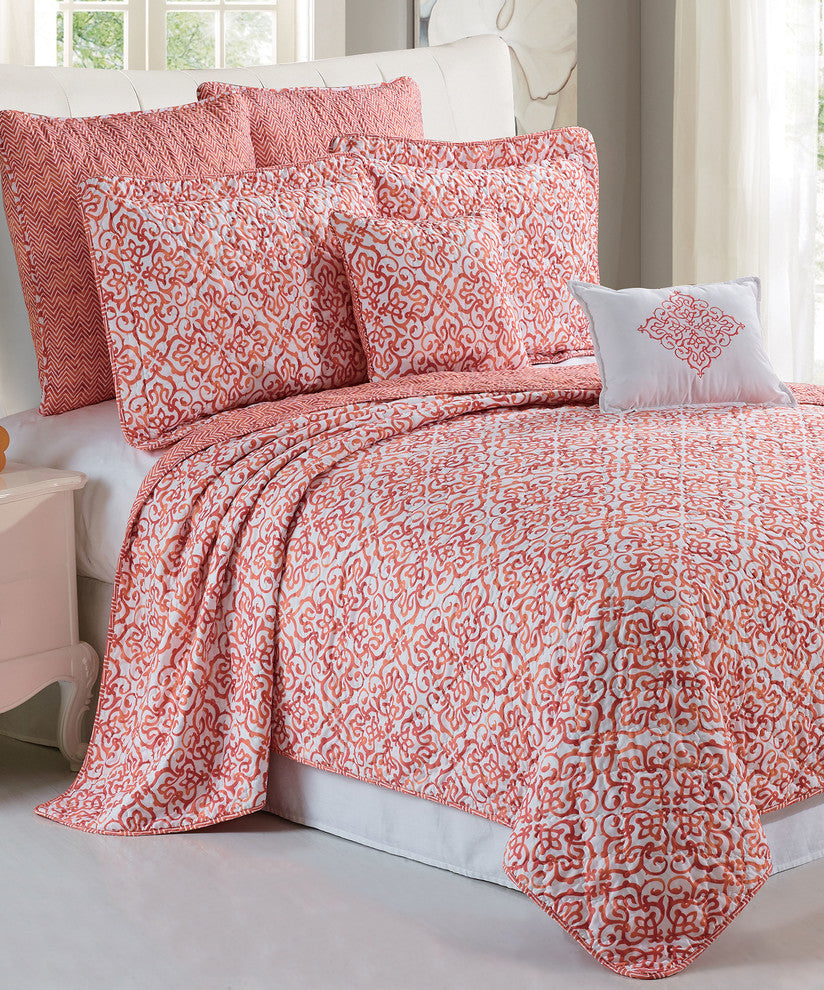 Revington Quilted 7 Piece Bed Spread Set, King