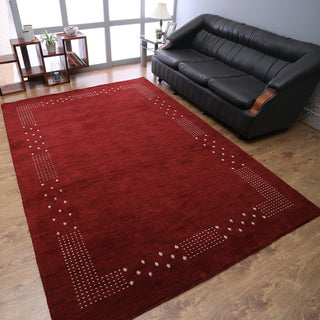 Hand Knotted Loom Wool Area Rug Contemporary Red, [Rectangle] 8'x11'