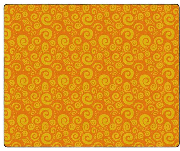 Flagship Carpets FE391-58A 10'6x13'2 Swirl Tone On Tone Orange Rug