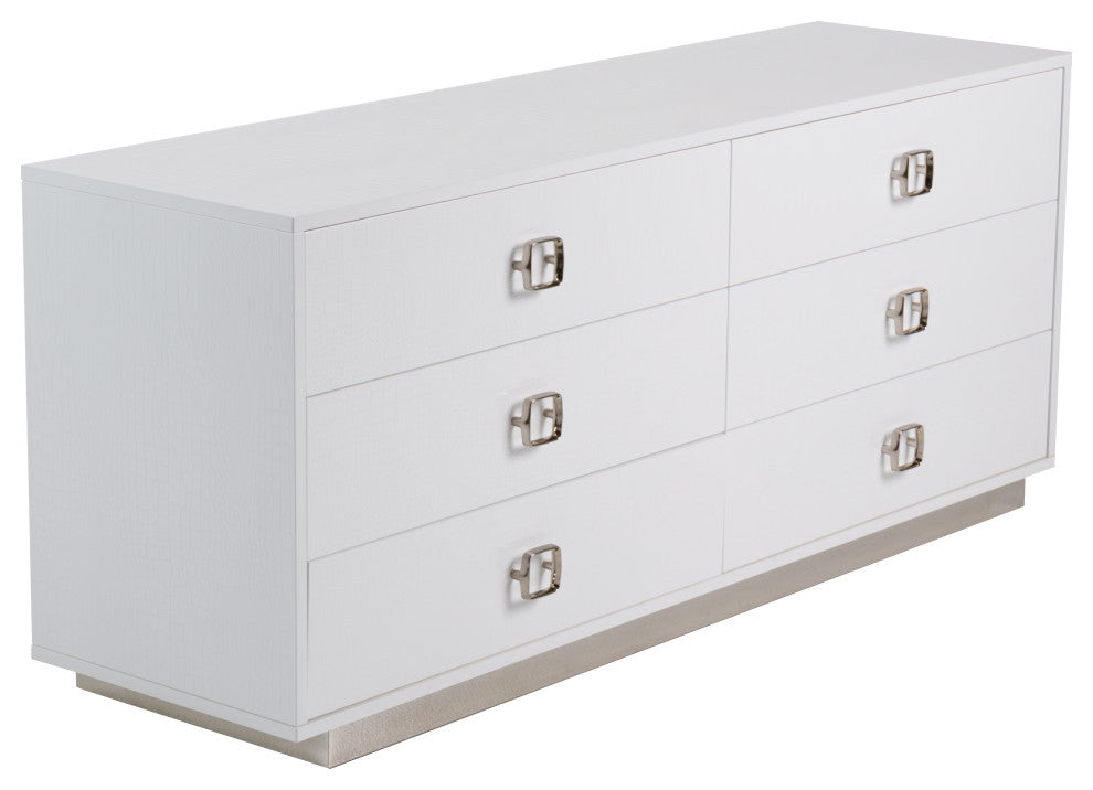 AandX Victoria White Crocodile Dresser