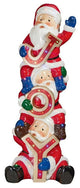 Stacked Santas Illuminated Statue Nr