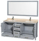 Wyndham WCS141472DGYIVUNSM70 72 inch Vanity in Gray with Ivory Marble and Square