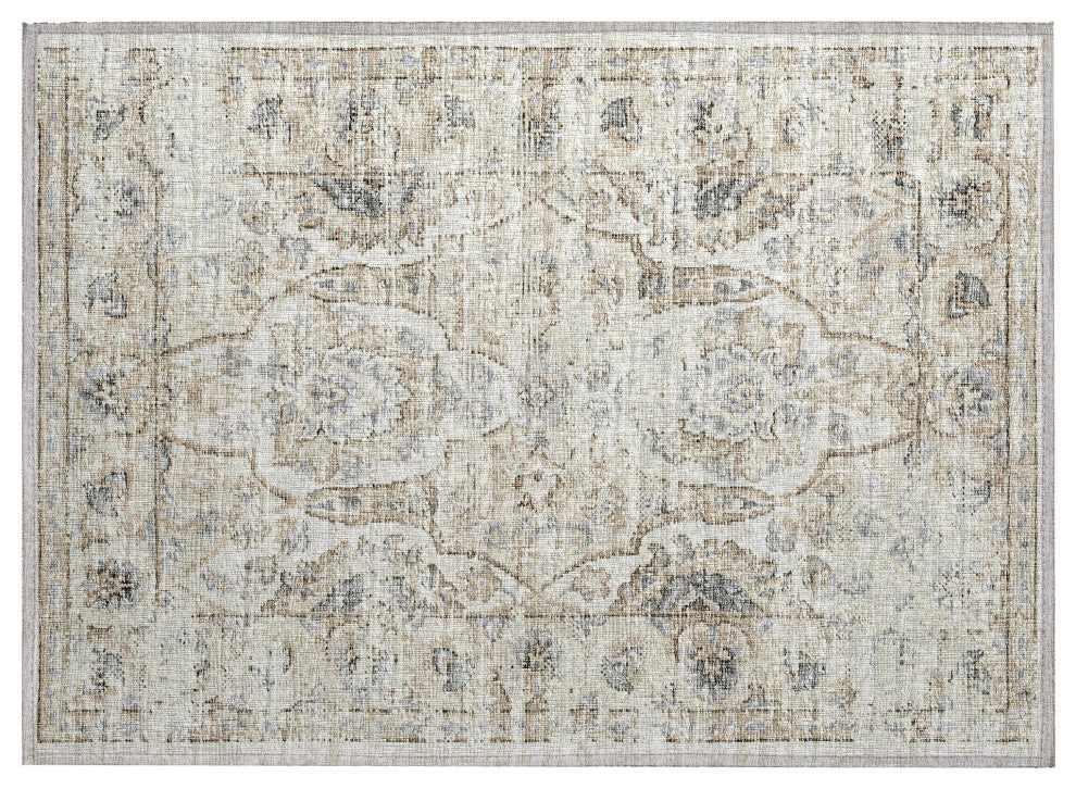 Indoor/Outdoor Marbella MB5 Ivory Machine Washable 1'8" x 2'6" Rug