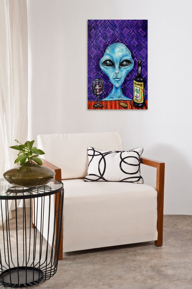 "Alien Wine" Painting Print on Wrapped Canvas, 30"x45"