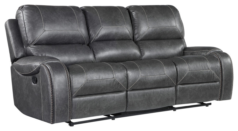 Keily Manual Recliner Sofa Grey