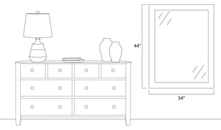 Pendleton Framed Wall Mirror, White, 34"x44"