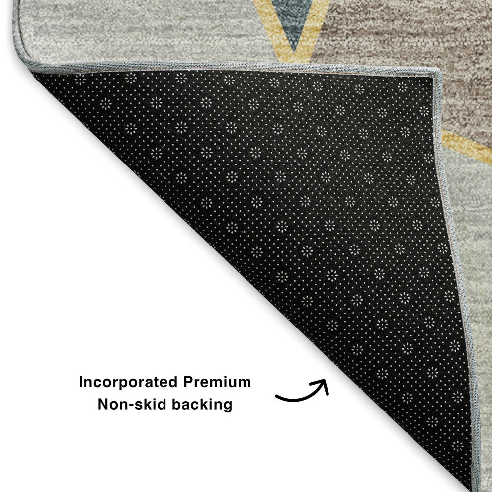 Premium Machine Washable Mayfield AMF636 Blue 2'6" x 3'10" Rug