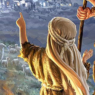 Shepherds Keeping Watch Wooden Block, 12 X 9