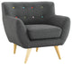 Modern Contemporary Living Room 2-Piece Set, Gray, Fabric, Plywood