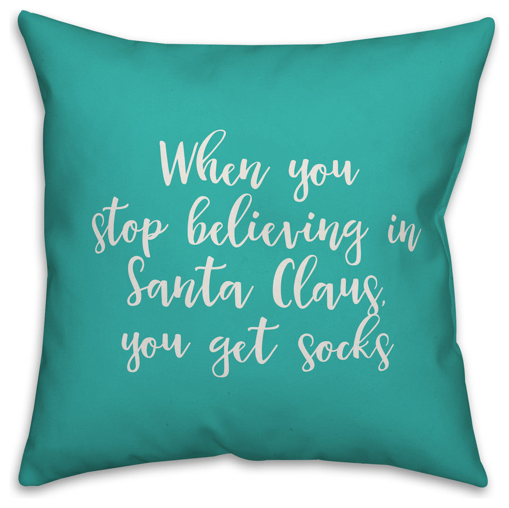 Don't Get Your Tinsel In A Tangle, Teal 18x18 Throw Pillow Cover