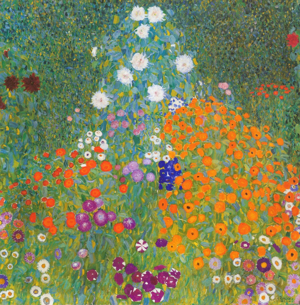 Gustav Klimt A Bauerngarten, Gallery Wrapped Canvas Print, 20"x20"
