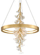Jasmine LED Pendant, Gold Leaf, 39"
