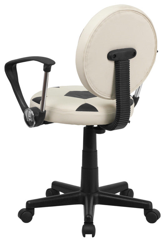 Soccer Task Chair, Black, White