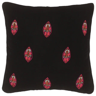 Boho Chic Flint Hand Embroidered Italian Velvet Pillow
