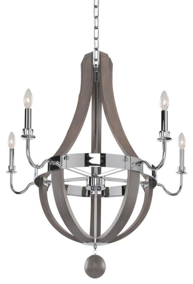 Kalco Lighting Sharlow 5-Light Chandelier, Chrome