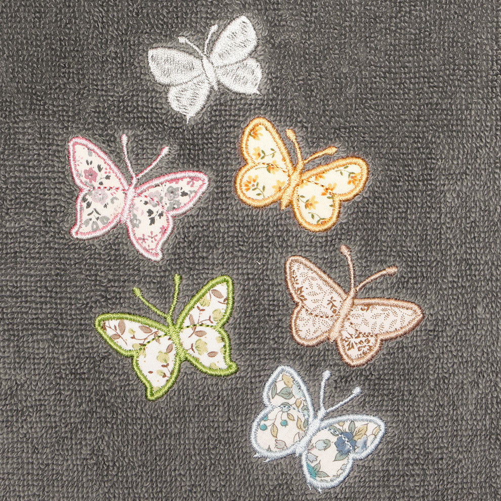 Linum Home Textiles 100% Turkish Cotton MARIPOSA 4PC Embellished Towel Set