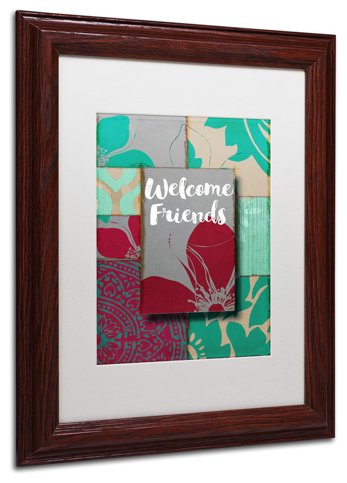 Color Bakery 'Elegant Welcome Flag', Wood Frame, White Mat, 11x14