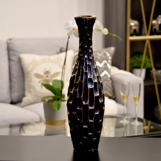 Trujillo Ceramic Vase, Black, 20"