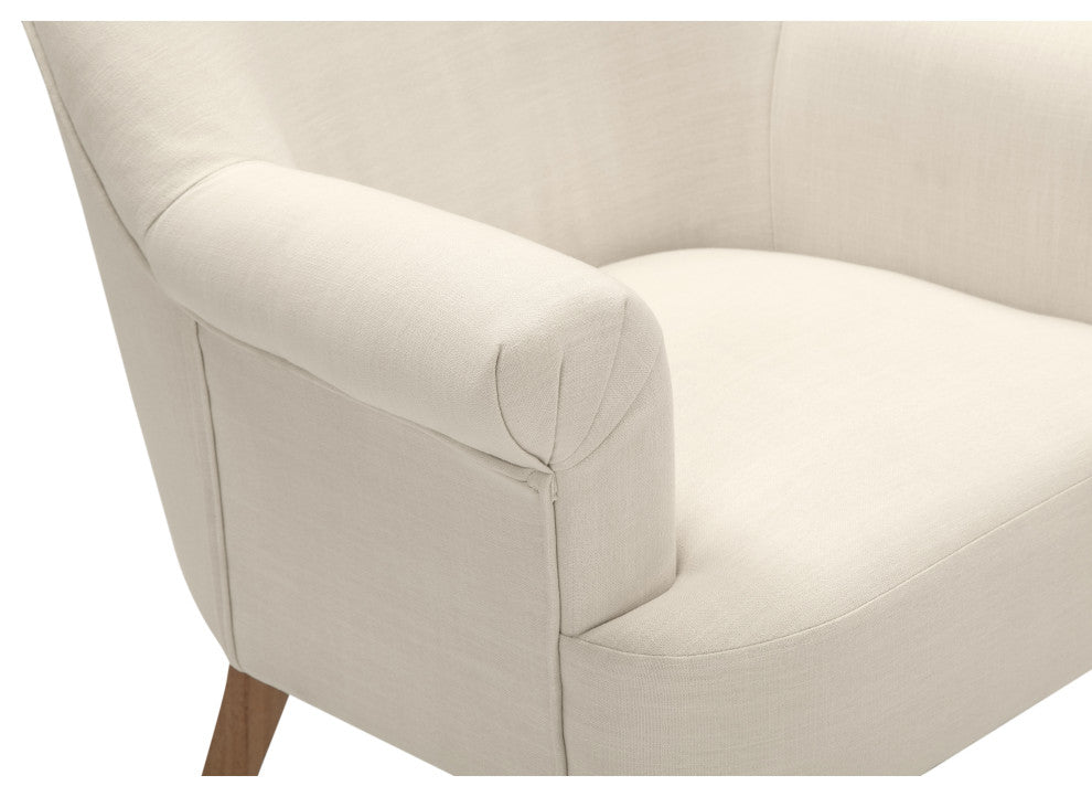 Rustic Manor Ronaldo Accent Chair Upholstered, Linen, Cream White