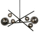 6LT Horz Pendant, MB With Smoked Glass