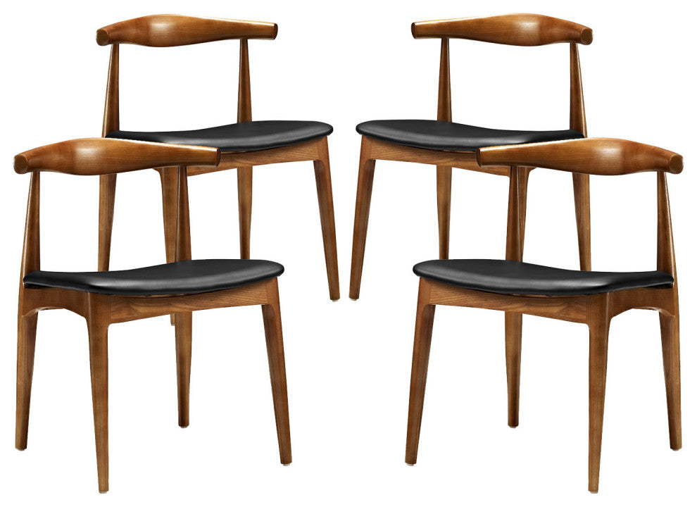 Tracy Dining Chairs Wood Set of 4, Black