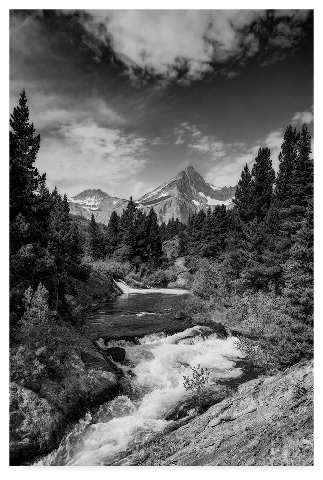 "Glacial Creek Monochrome" by Michael Blanchette, Canvas Art, 30"x47"