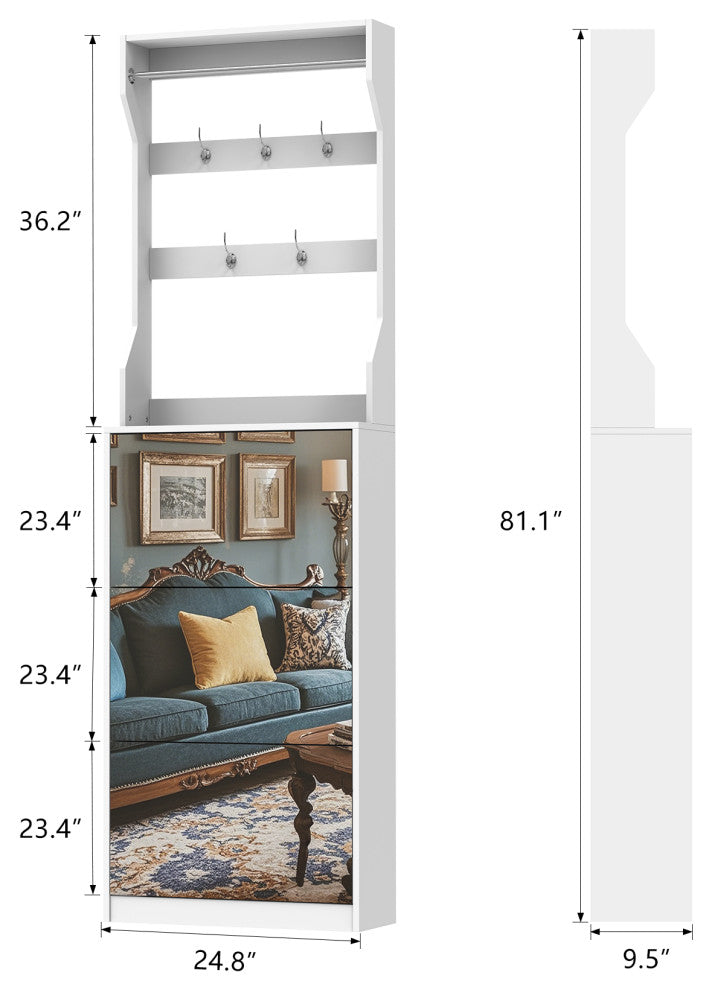 Gewnee Mirror Shoe Rack Organizer Store Ample Shoes