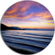 Blue Dramatic Sky Over Layered Waves, Seashore Round Wall Art, 23"